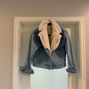 Adorable Sherpa-lined Rythm jean jacket with removable fleece
